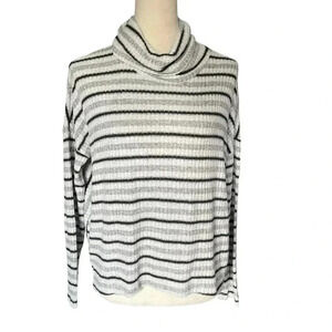 Saturday Sunday Stripes Cropped Front Cowl Neck Lightweight Sweater Women Sz XS